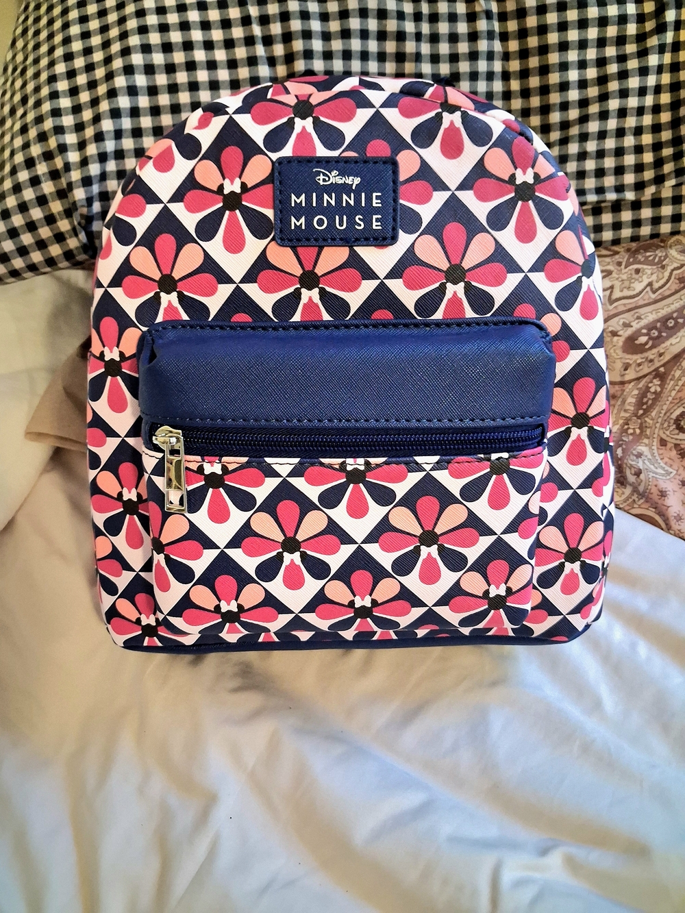 Disney Minnie Mouse Bow Accent Backpack - Navy & Red